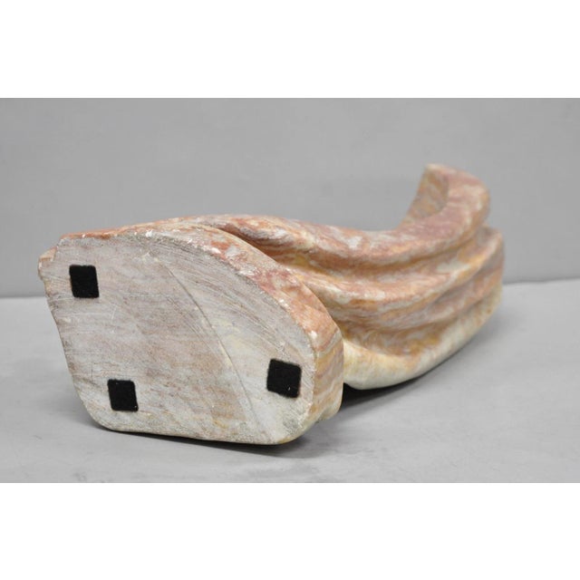 Vintage Seymour Shuren Modern Pink Carved Marble Abstract Nude Figure Sculpture For Sale - Image 17 of 18