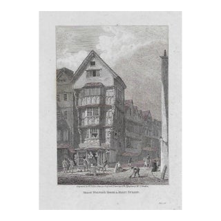 1823 Antique Fleet Street London Engraving For Sale