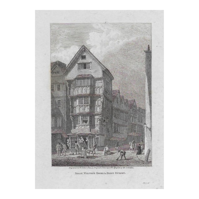1823 Antique Fleet Street London Engraving For Sale