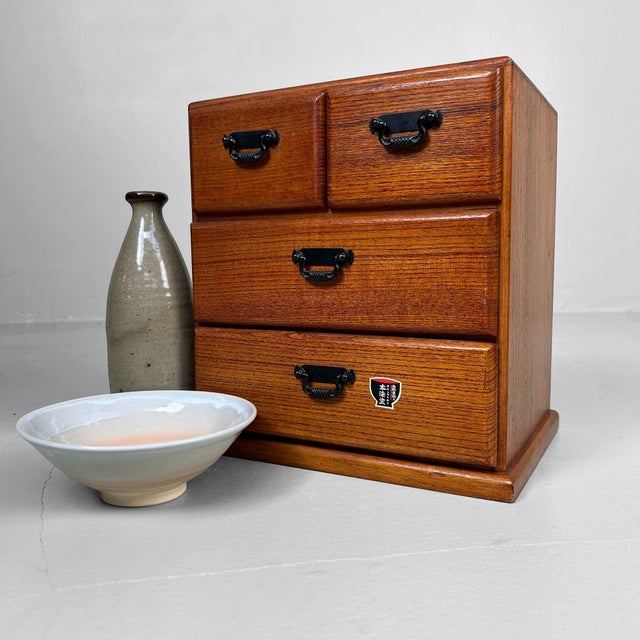 Mid-Century Modern Yakusugi Wooden Jewelry Cabinet, 1970s For Sale - Image 3 of 12