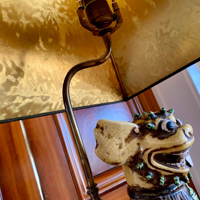 Yellow Foo Dog Sculpture Lamp For Sale - Image 13 of 14