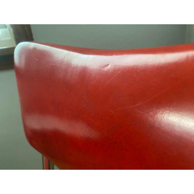 1930s Kem Webber Lloyd Red Vinyl Art Deco Lounge Chair For Sale - Image 11 of 12