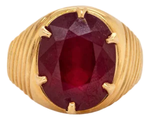 Estate 15.25cts Madagascar Ruby Ring Size 6.75 18k Solid Gold, Real Gold Jewelry