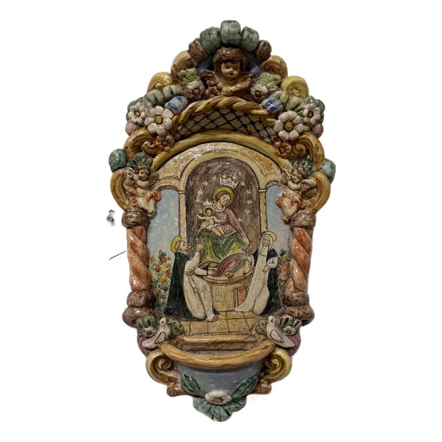Holy Water Stoup of Our Lady of Pompeii, 1950 For Sale