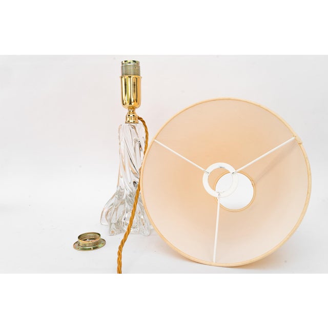 Murano Glass Table Lamp with Fabric Shade, Vienna, Austria, 1950s For Sale - Image 10 of 18