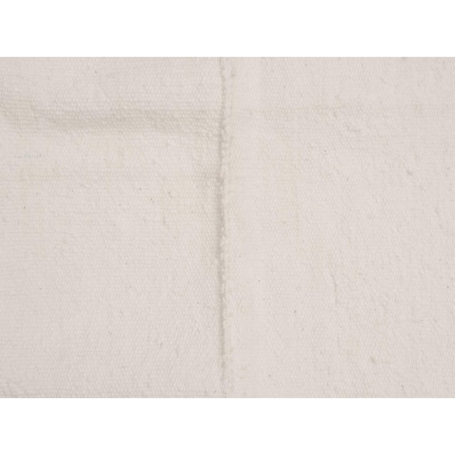 1970s Vintage Handmade Wool Cotton White Kilim Rug For Sale - Image 9 of 11