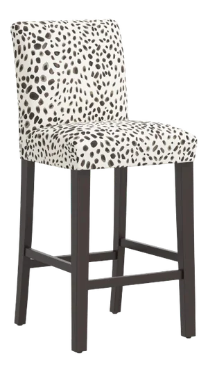 Chelsea Bar Stool in Cream Gray Washed Cheetah