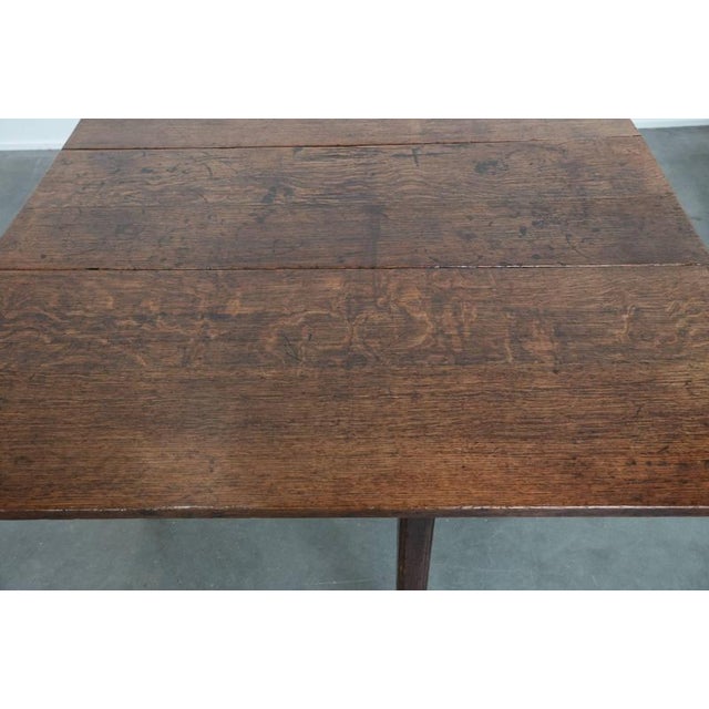 Antique English Lop-Eared Dining Table in Oak, Late 19th Century For Sale - Image 9 of 18