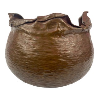 1980's Hammered Copper Vessel Vase by Pacific Northwest Artist Greg Wilbur For Sale