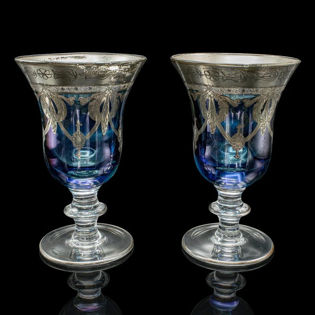 This is a charming set of 12 vintage wine goblets. An Italian, handmade champagne or liqueur glass collection, dating to...