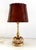 Mid-Century Italian Palm Leaf Table Lamp in Brass and Leather Lampshade, 1970s For Sale - Image 12 of 12