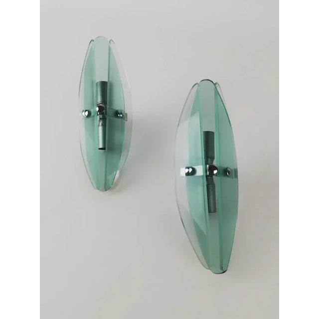 Glass Wall Sconces in Turquoise Glass from Veca, Italy, 1970s, Set of 2 For Sale - Image 7 of 18