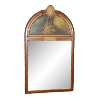 Adams Paint Decorated Early 1900s Era English Figural Mirror C.1920s For Sale