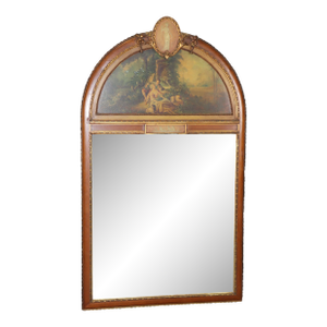 Adams Paint Decorated Early 1900s Era English Figural Mirror C.1920s