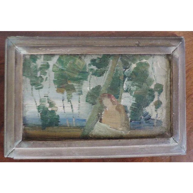 American impressionist oil painting by Edward Scholl (1882 - 1946) exhibited at The California Art Club 1920. Painting...