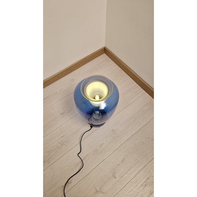 Blue Blue Murano Glass Table Lamp in the style of Umberto Riva Barovier & Toso, 1990s For Sale - Image 8 of 18
