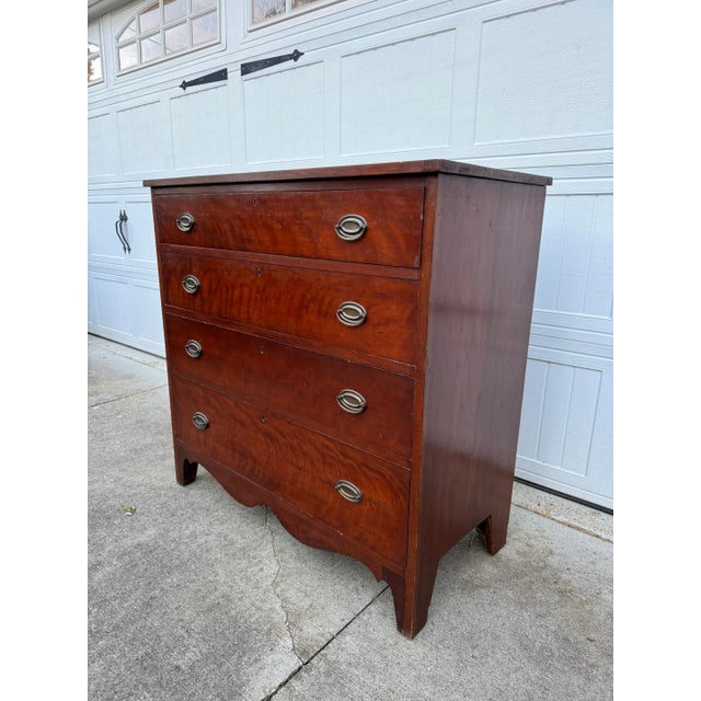 19th Century Antique Cherry Hepplewhite Chest For Sale - Image 4 of 12