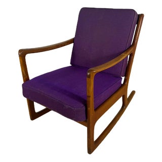 Danish Teak Rocking Chair by Ole Wanscher, 1960s For Sale