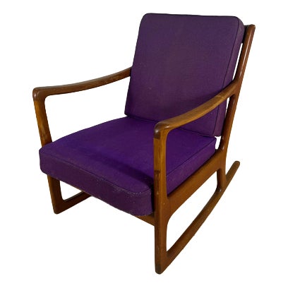 Danish Teak Rocking Chair by Ole Wanscher, 1960s For Sale