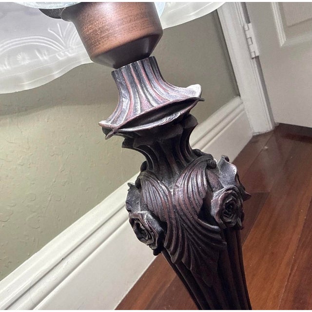 Tiffany and Co. Vintage /Antique Cheyenne Company Art Nouveau Style Reproduction Lamp 19.5" Tall For Sale - Image 4 of 13