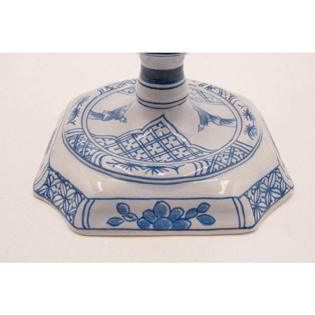 2 Pairs of Royal Delft Blue & White Ceramic Candlesticks C-57 & C-38 For Sale - Image 10 of 12