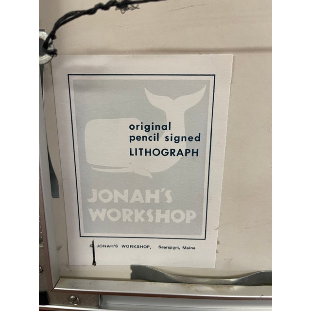 Vintage Pencil-Signed Coastal Lighthouse Lithograph by Virginia Miller for Jonah's Workshop, Searsport Maine For Sale - Image 10 of 10