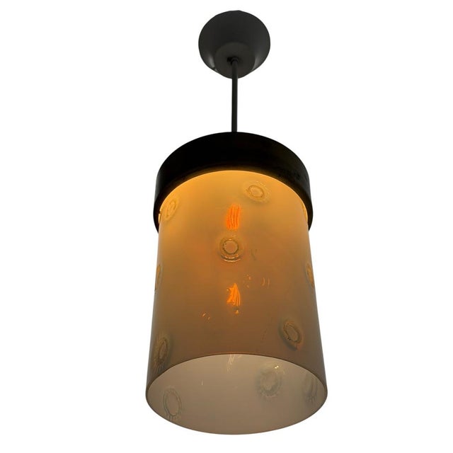 Mid-Century Modern Murano Pendant Lamp in Bronze and Milk Glass, 1960s For Sale - Image 9 of 13