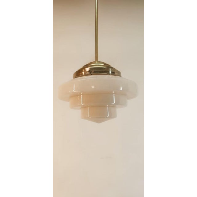 Brass and Glass Ceiling Lamp For Sale - Image 9 of 16