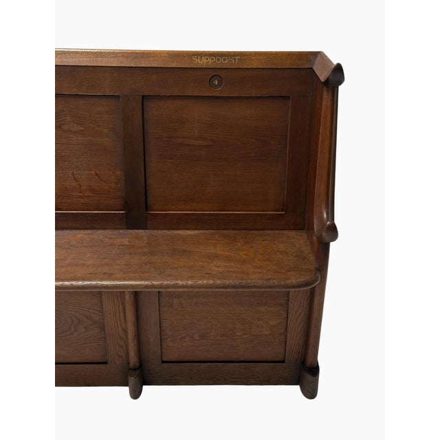 Art Deco Three-Seat Bench in Oak by Willem Penaat, 1920s For Sale - Image 15 of 17