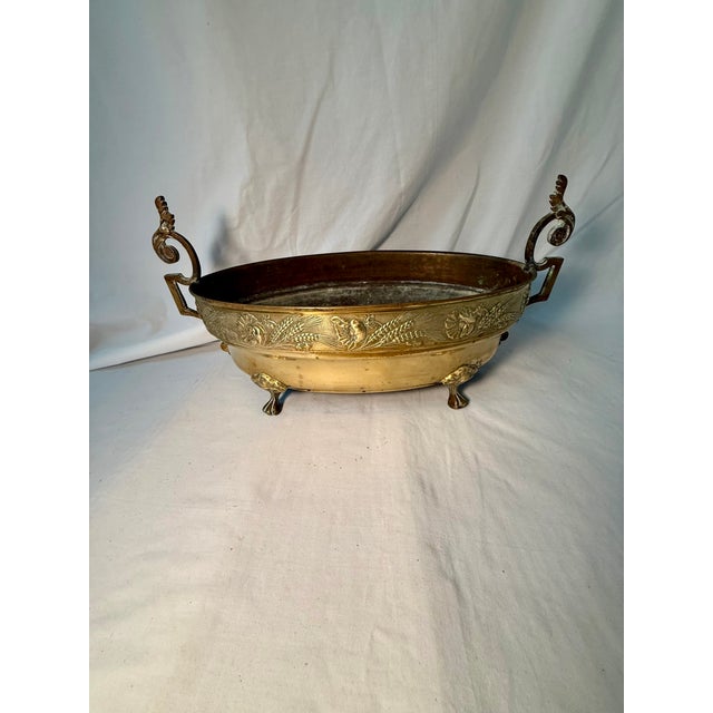 French, Antique Brass Footed Jardiniere For Sale - Image 11 of 11