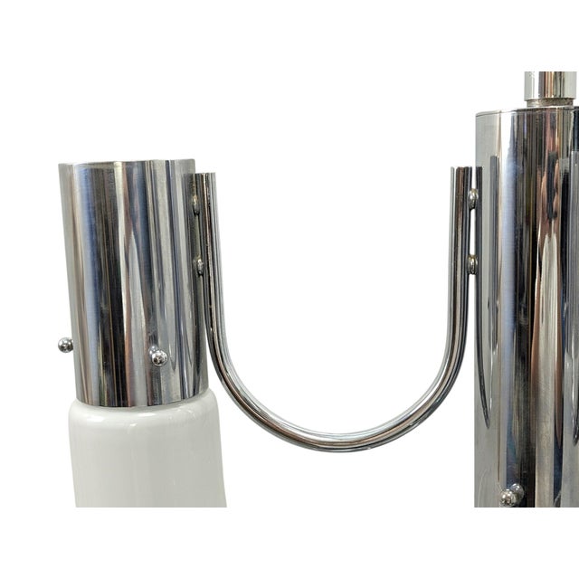 Four-Light Chandelier in Chromed Steel, 1970s For Sale - Image 5 of 13