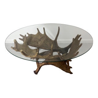 Late 20th Century Moose Antler Coffee Table For Sale