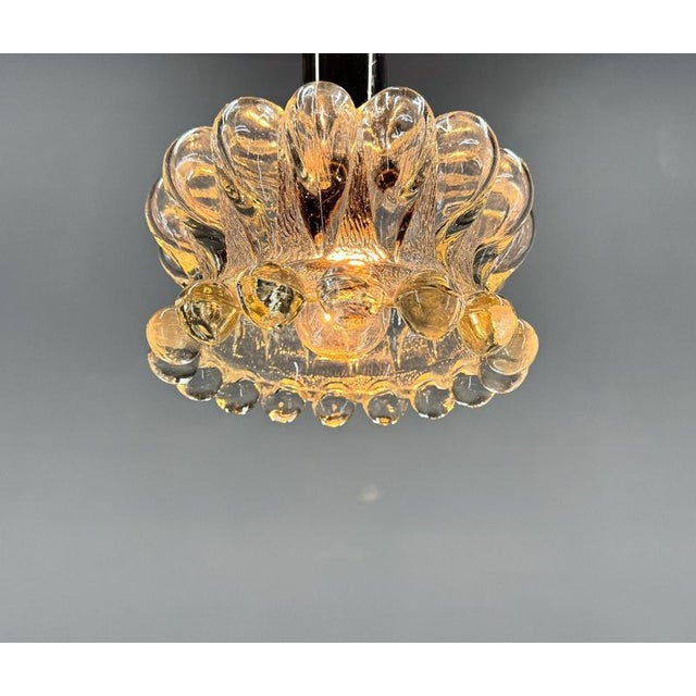 1970s Small Vintage Pressed Glass Pendant Light, Former Czechoslovakia, 1970s For Sale - Image 5 of 11