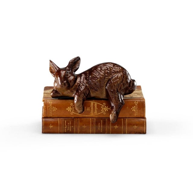 Contemporary Wildwood Bronze Restin' Rabbit Accent For Sale - Image 3 of 3