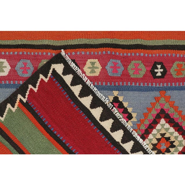 Textile 1950s Vintage Persian Kilim in Polychromatic Geometric Patterns by Rug & Kilim For Sale - Image 7 of 7