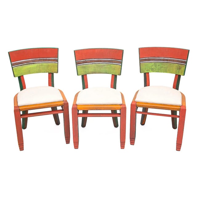 Red Vintage Art Deco Chairs, 1930s, Set of 6 For Sale - Image 8 of 11