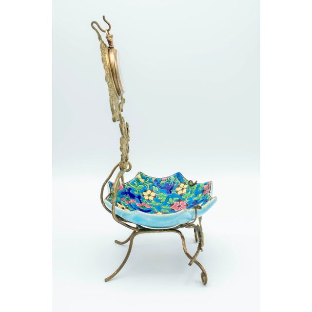 Art Deco 1920s French Longwy Pocket Watch Stand For Sale - Image 3 of 12