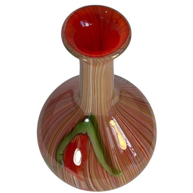 Murano Millefiori Floral Medallion Filigrana Art Glass Vase For Sale - Image 12 of 18