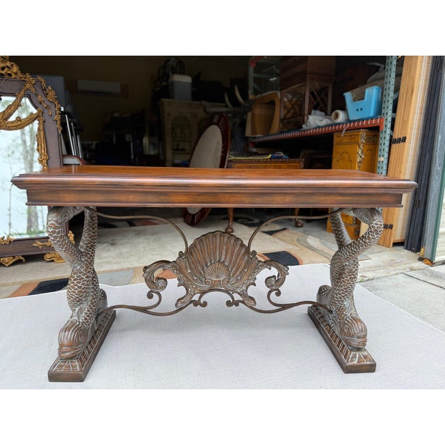 1980s 1980s Koi Fish Motif Console Table – Sculptural Coastal Hollywood Regency Style For Sale - Image 5 of 18