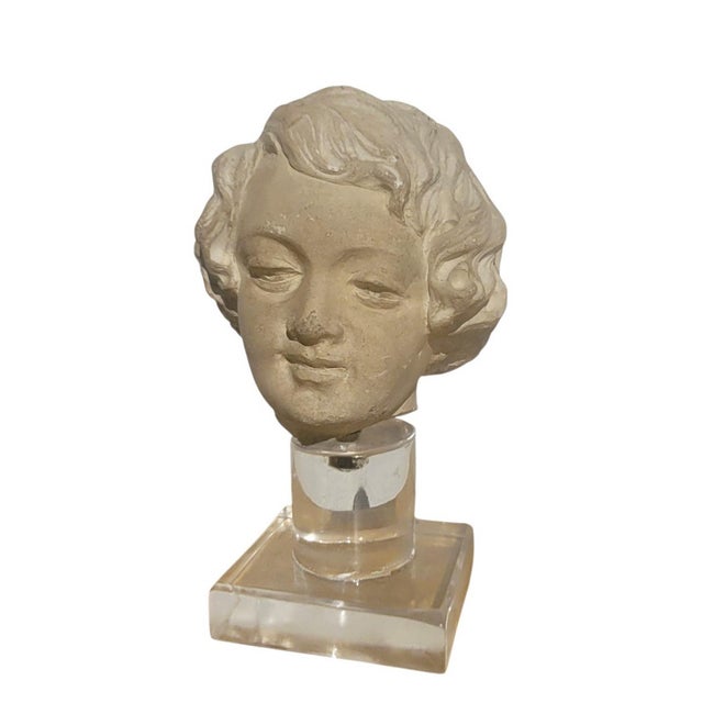 18th Century Stone Sculpture of a Child's Head For Sale - Image 17 of 17