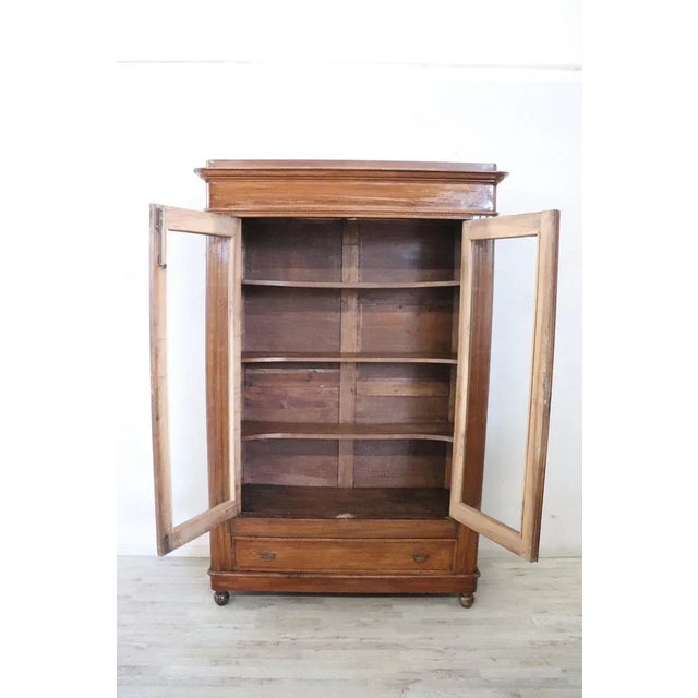 Wood Antique Walnut Bookcase, 19th Century For Sale - Image 7 of 11