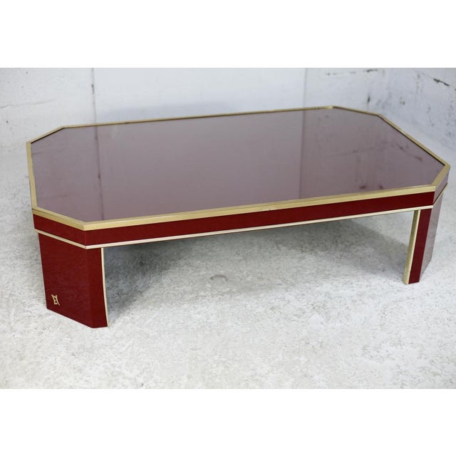 Coffee Table in Glass, Brass, Acrylic Glass and Wood by Eric Maville, France, 1970s For Sale - Image 12 of 18