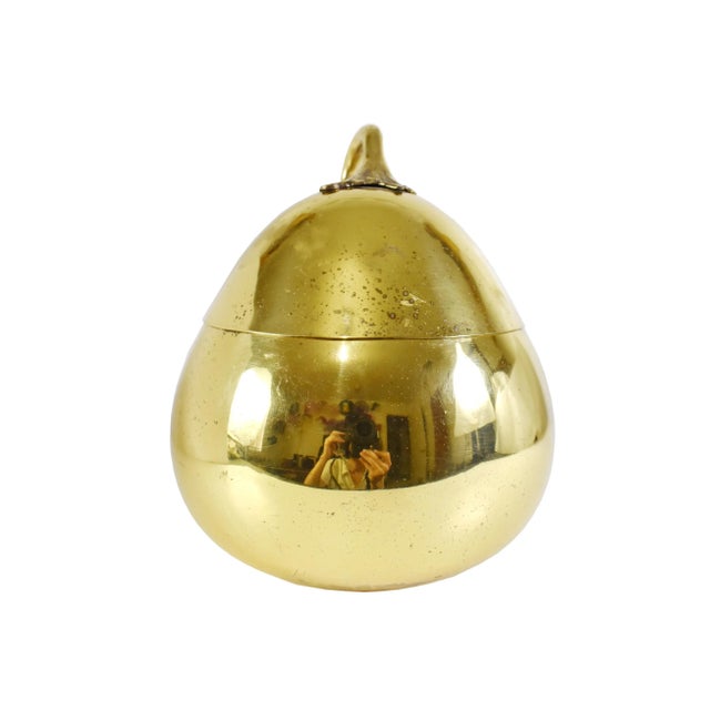 Mid-Century Modern Vintage Brass Pearl Ice Bucket Handmade in Italy For Sale - Image 3 of 13