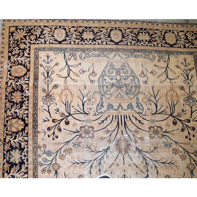 Textile 1880s Antique Handmade Prayer Indo-Moktasham Rug 4' X 6'2" For Sale - Image 7 of 10