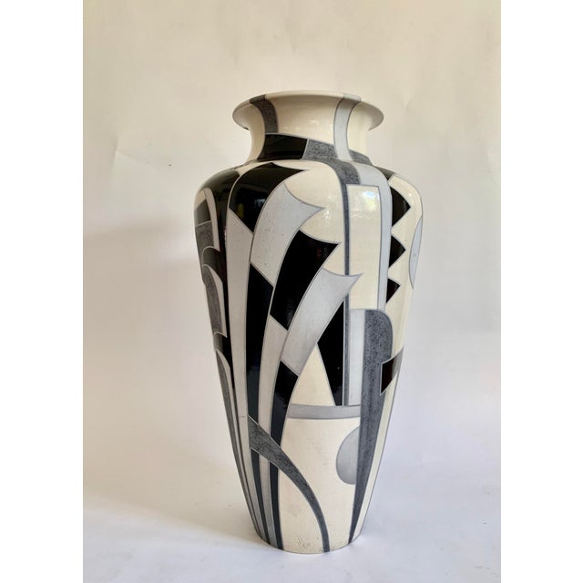 1980s Monumental Ceramic Floor Vase For Sale - Image 5 of 11