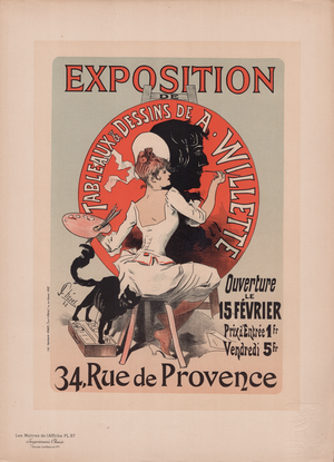 J. Chéret, Exposition de A. Willette from Les Maîtres de L'Affiche, 1897, Original Lithograph