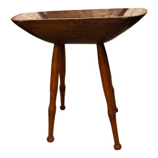 19th Century Antique Primitive Pine Wooden Bowl For Sale