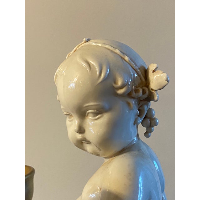 Vintage Giuseppe Cappe Baby Cherub Porcelain Sculpture Statue For Sale - Image 9 of 15
