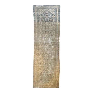 MUTED Vintage Runner Old World Meets Elevated Airy Rug 3.5 x 12.6 For Sale