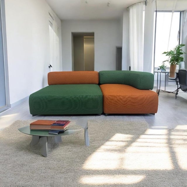 Green & Orange Alphabet Two Seater Modular Sofas from Fritz Hansen, Set of 2 For Sale - Image 3 of 18